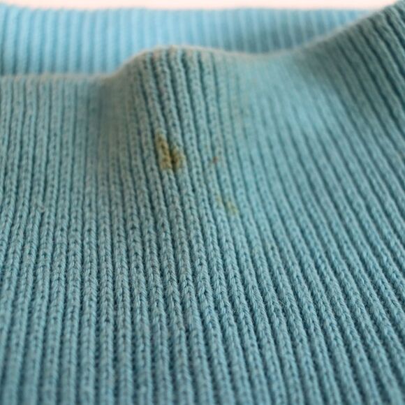 Liz Claiborne Villager XL 100% Cotton Teal Blue Henley Turtleneck Sweater - Picture 11 of 13